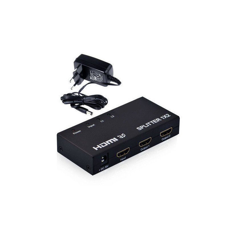 Splitter HDMI 2 Ports 4K 3D-Répartiteur 1 Source HDMI vers 2 Ecrans