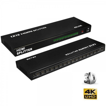 Splitter HDMI 16 Ports 4K 3D-Répartiteur 1 Source HDMI vers 16 Ecrans
