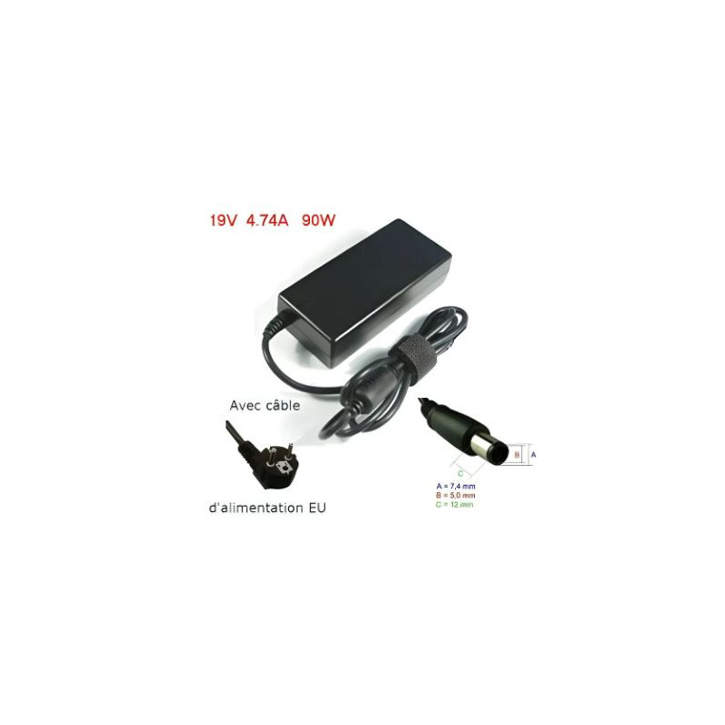 Chargeur HP 19V 4.74A 90W ordinateur portable alimentation