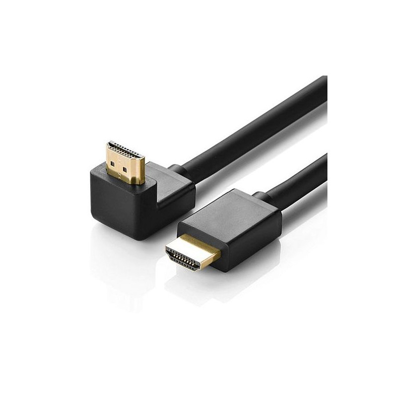 Cable HDMI-HDMI 1.5m-Rond Coudé 90°